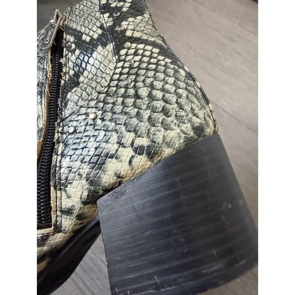 Circus by Sam Edelman Snakeskin Heeled Zip Ankle Boots